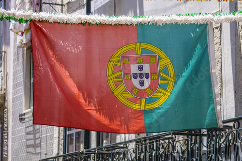 Portuguese Flag in the streets of Lisbon