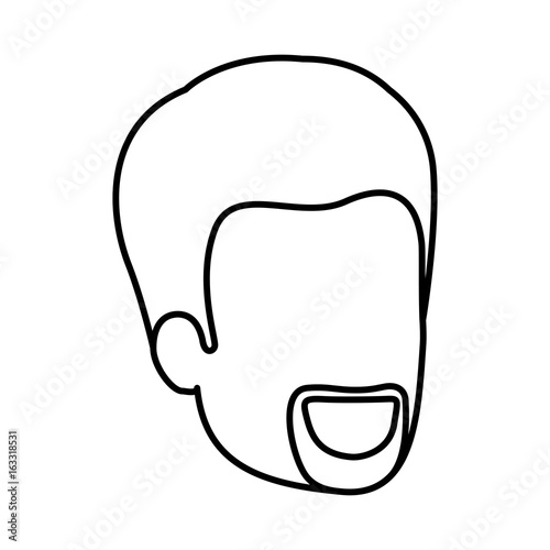sketch silhouette of man faceless with van dyke beard vector illustration