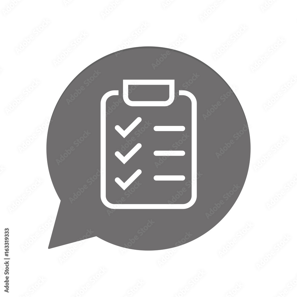 Graue Sprechblase rund - Checkliste