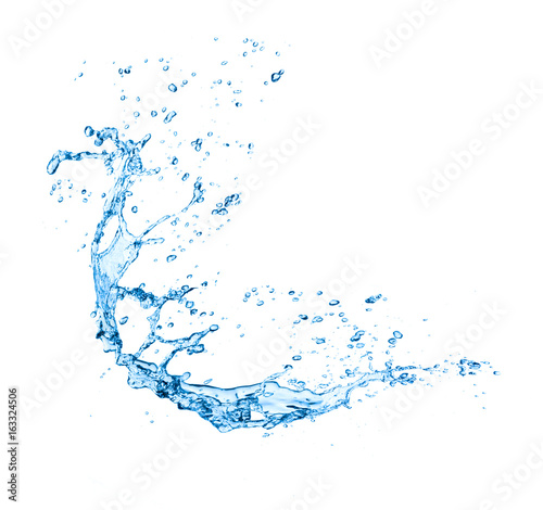 Obraz na plátně blue water splash isolated on white background
