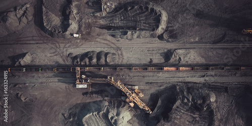 Fototapeta Coal mining from above