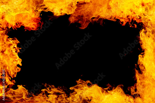 fire frame isolated on black background