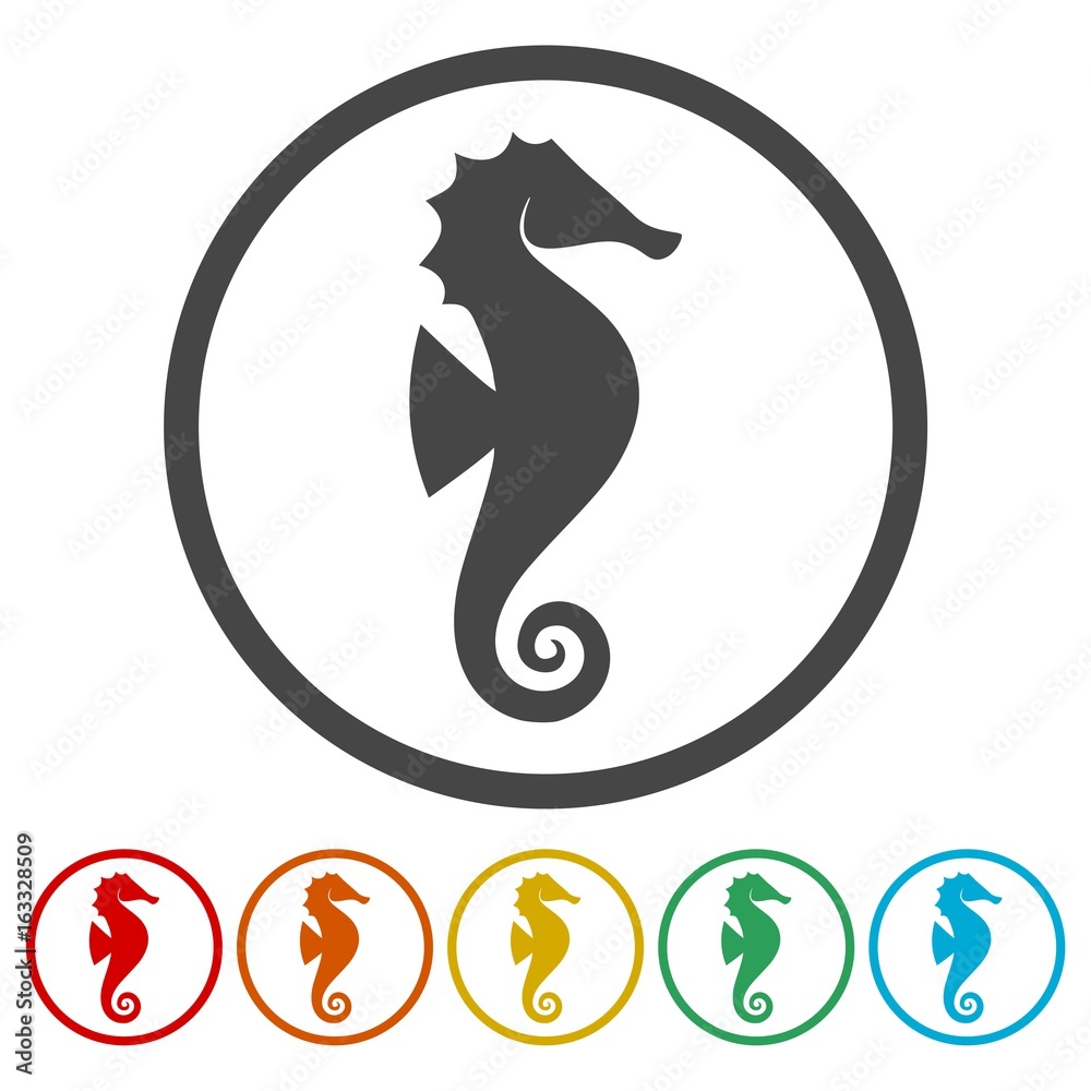 Sea horse icons set - vector illustration Sea horse icons set - vector illustration