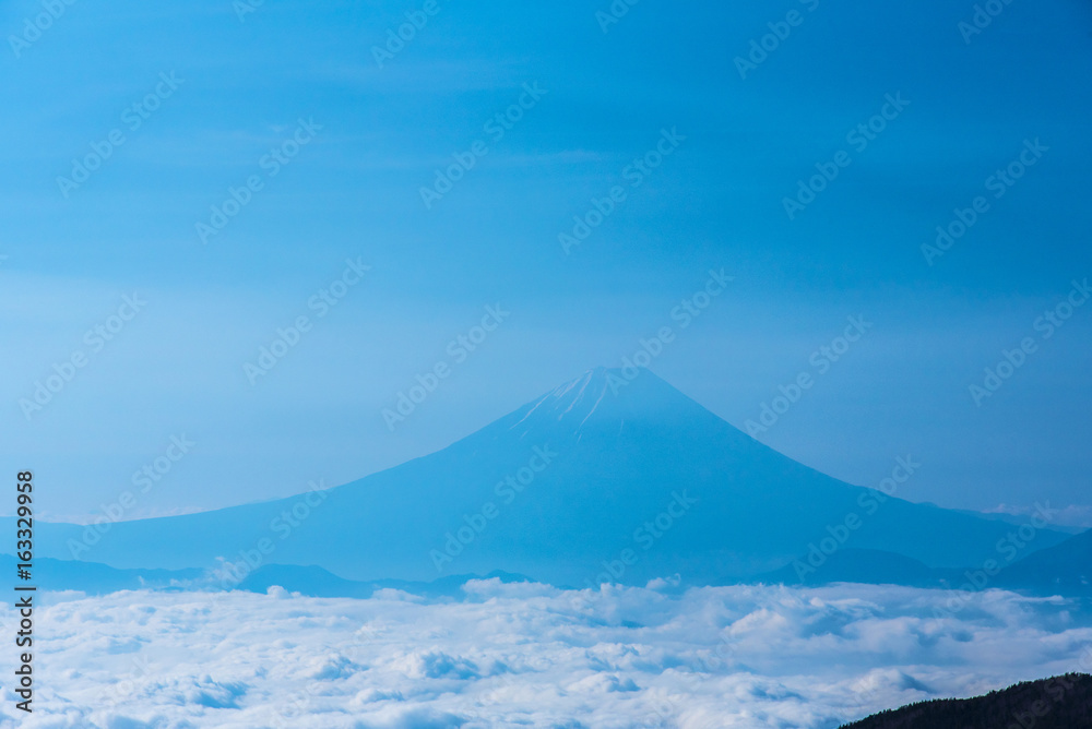 薬師岳からの朝の富士山
