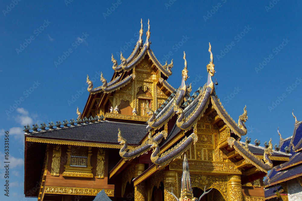 Chiang Mai in the northern Thailand:23 December 2016: church in Ban Den temple,Thailand architecture,Mae Taeng District ,Chiang Mai ,Thailand Chiang Mai in the northern Thailand:23 December 2016: church in Ban Den temple,Thailand architecture,Mae Taeng District ,Chiang Mai ,Thailand