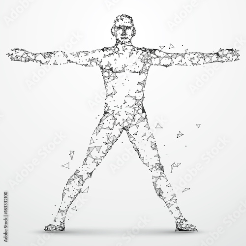Lines connected to Human body, symbolizing the meaning of artificial intelligence.
