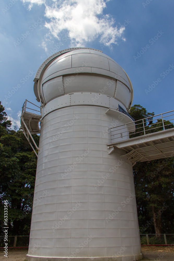 The observatory is located on the mountain. The observatory is located on the mountain.