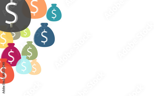Hintergrund aus bunten Geldsäcken Dollar