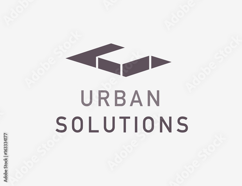 Vector flat construction company and architect studio logo design isolated.