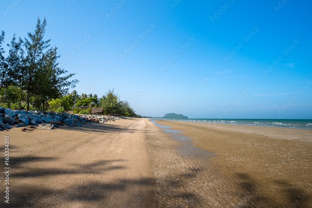 sea sand and blue sky background sea sand and blue sky background