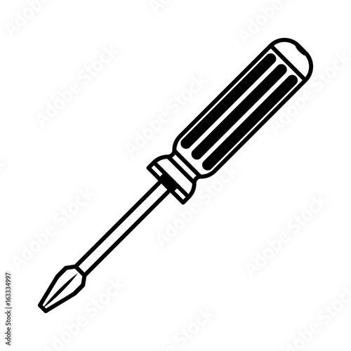 monochrome silhouette of phillips screwdriver vector illustration