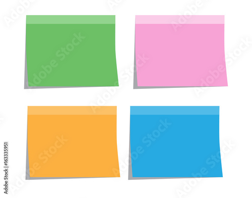 colorfull stickey note on white background. colorfull stickey note sign.