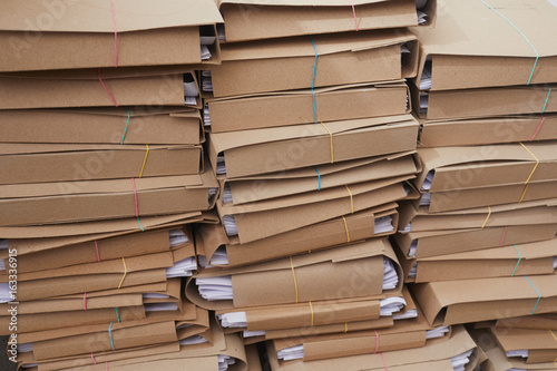 Stacks of paper files