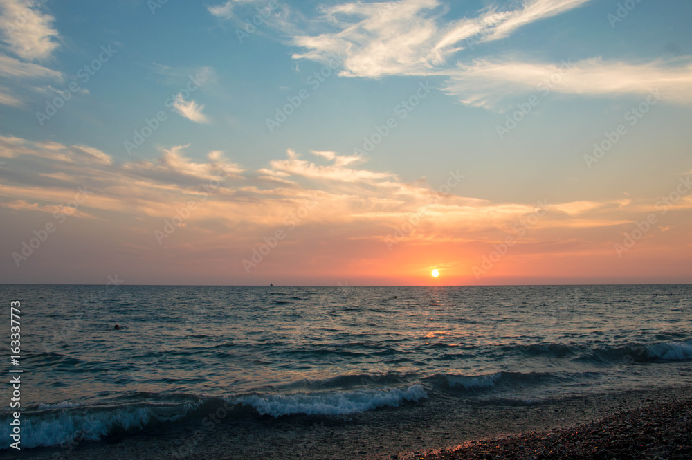 Fototapeta premium romantic evening on the beach