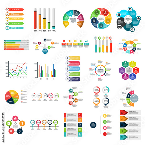 Infographic flat icon set