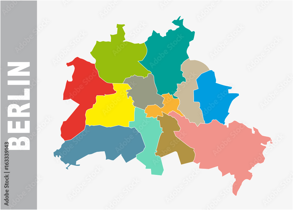 Colorful Berlin administrative and political vector map