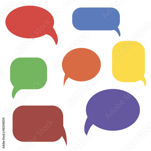 Collection of colorful speech bubbles, vector illustration
