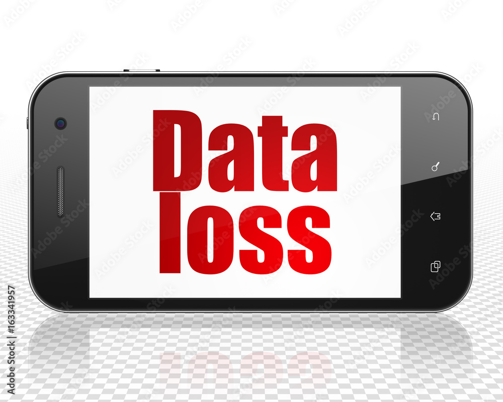 Information concept: Smartphone with Data Loss on display Information concept: Smartphone with Data Loss on display