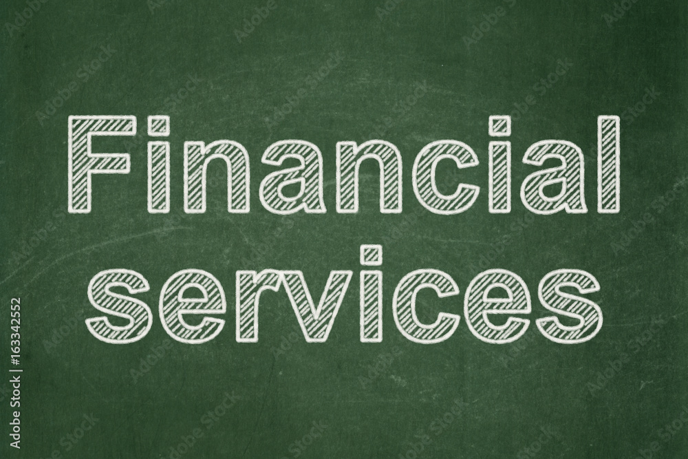 Obraz premium Banking concept: Financial Services on chalkboard background