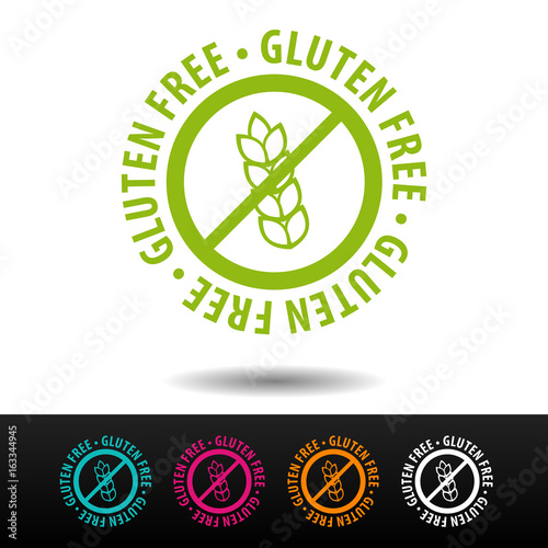 Gluten free badge, logo, icon. Flat vector illustration on white background. Can be used business company.