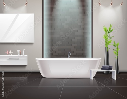 Realistic Bathroom Interior