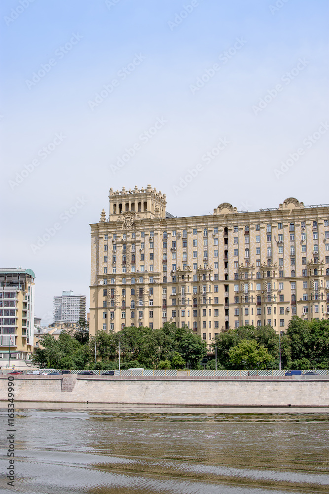 Fototapeta premium View across the river to the embankment of the old town