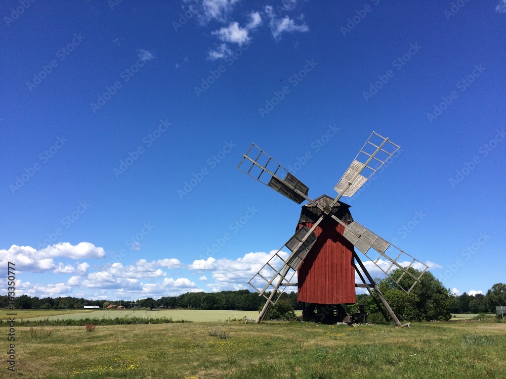 Fototapeta premium Rote Windmühle