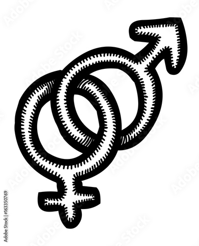 Cartoon image of Gender Icon. An artistic freehand picture. photo