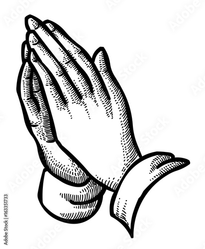 Cartoon image of Pray. An artistic freehand picture.