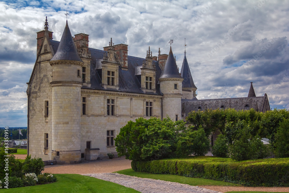 Beautiful Amboise castle on Loire river, UNESCO World Heritage Site