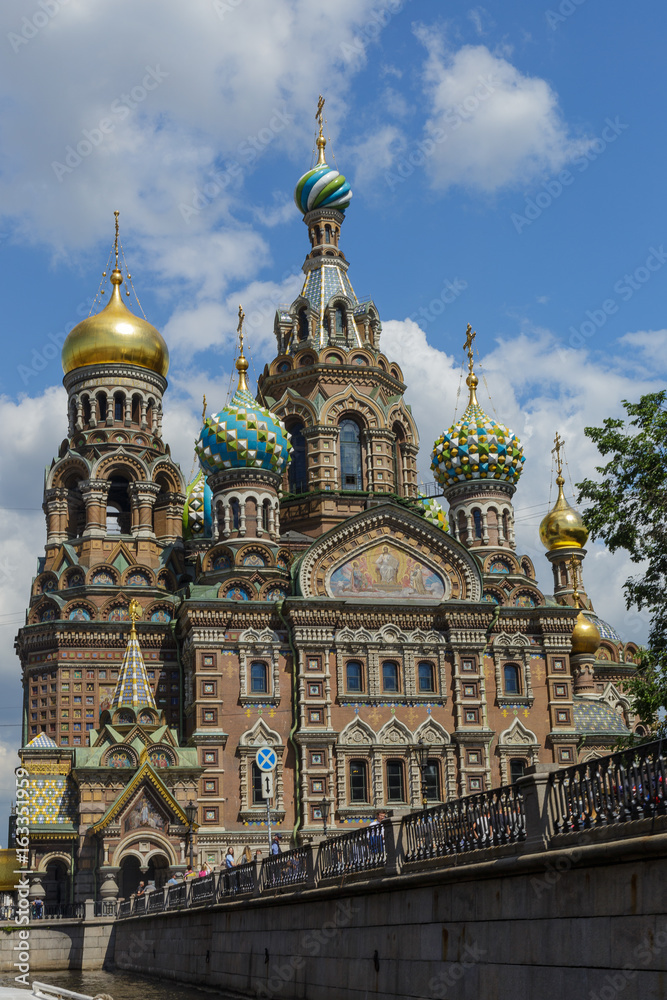 Petersburg, Russia, July 3, 2017: Cathedral of the Resurrection, Orthodox Church of the Savior on Spilled Blood, Petersburg, Russia.