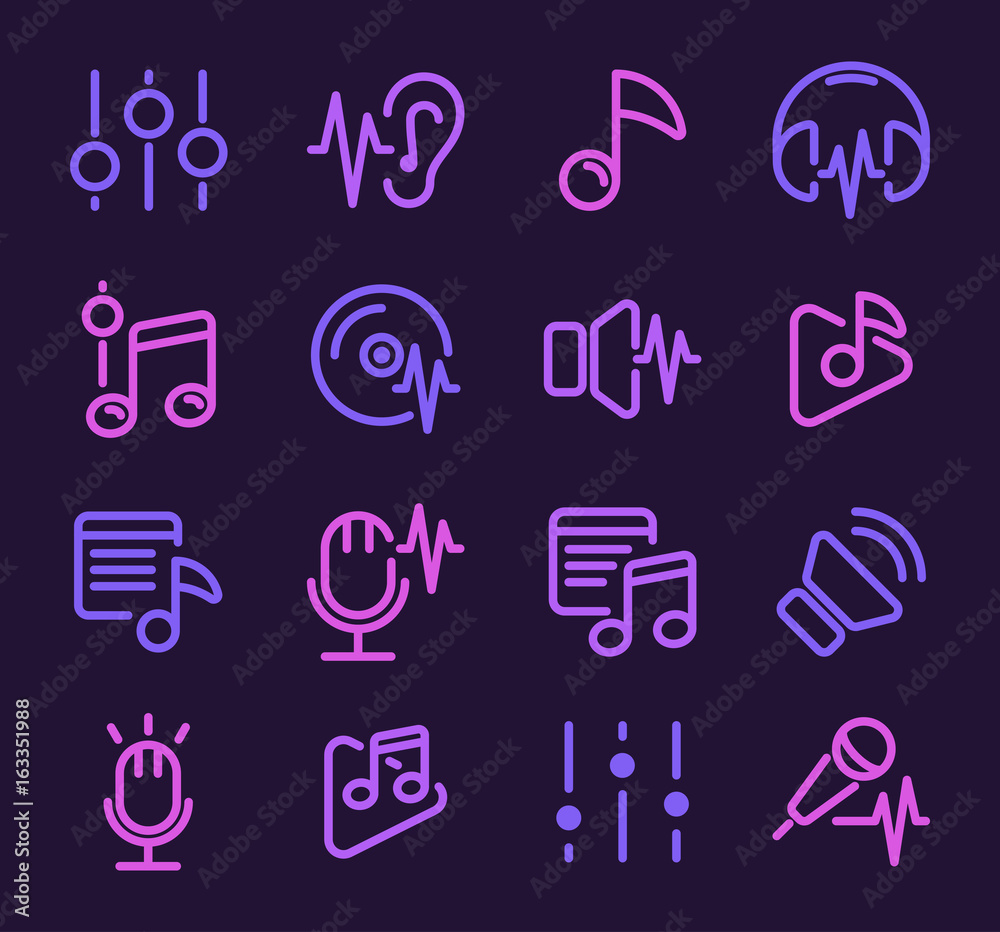 Set of vector audio scales. Set of vector audio scales.