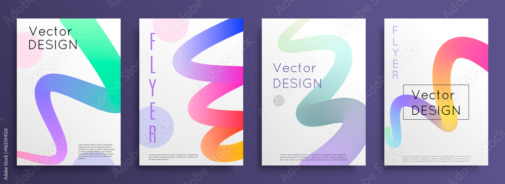 Fluid shapes. A4 abstract brochure design. Template flyer layout.