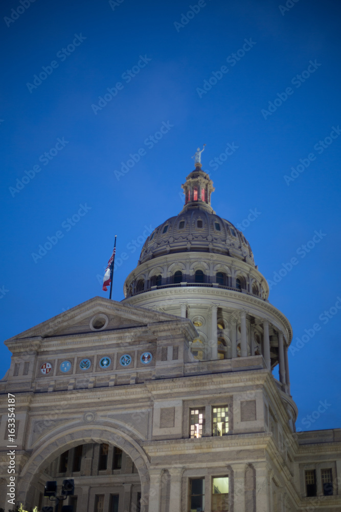 Looking up at the State Capitol in Austin
