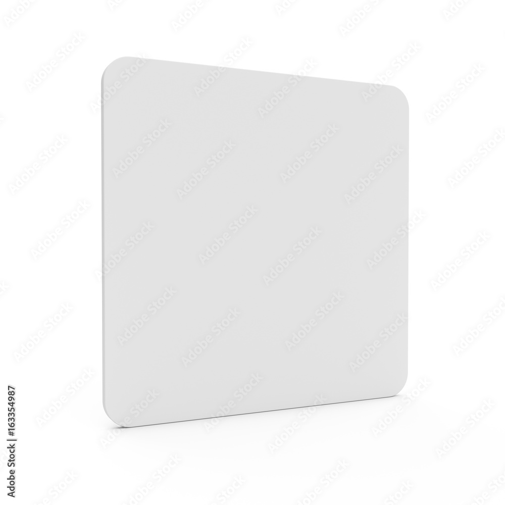 3D rendering white beer coaster isolated on white background 3D rendering white beer coaster isolated on white background