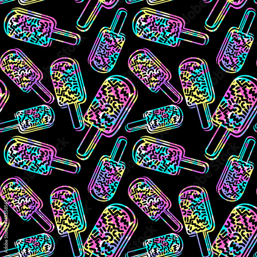 Ice cream geometrical  seamless pattern.