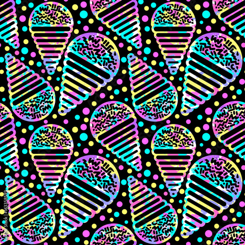 Ice cream geometrical seamless pattern.