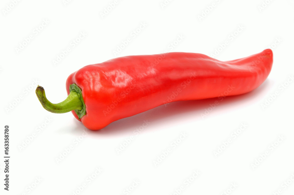 Pointed paprika on white background