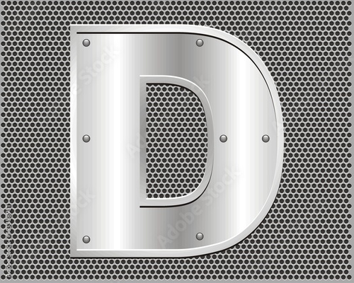 Metal letter D
