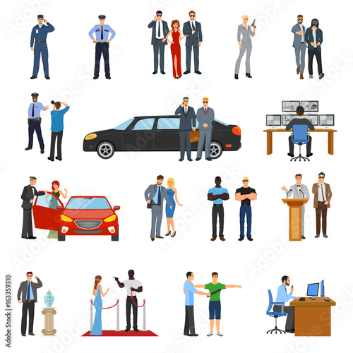 Bodyguard Icons Set