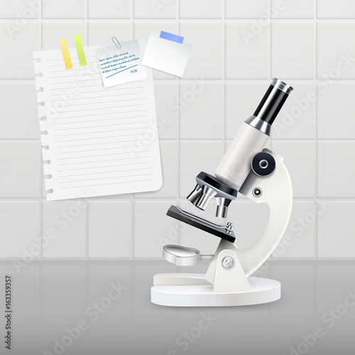 Colored Realistic Microscope Composition