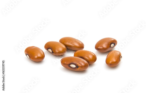 Yellow kidney bean isolated on white background.