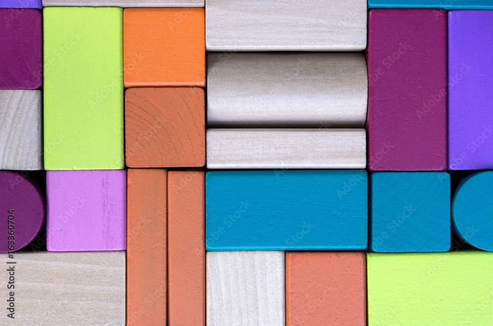Colourful wooden blocks background