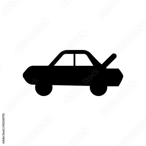The car with open trunk icon. symbol. Flat design. Stock - Vector illustration