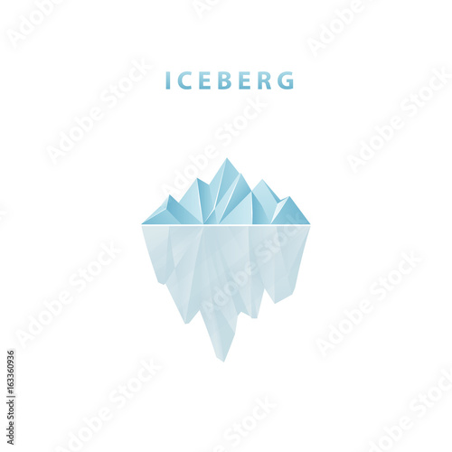 Tableau sur toile Polygonal iceberg in flat style. Iceberg icon.