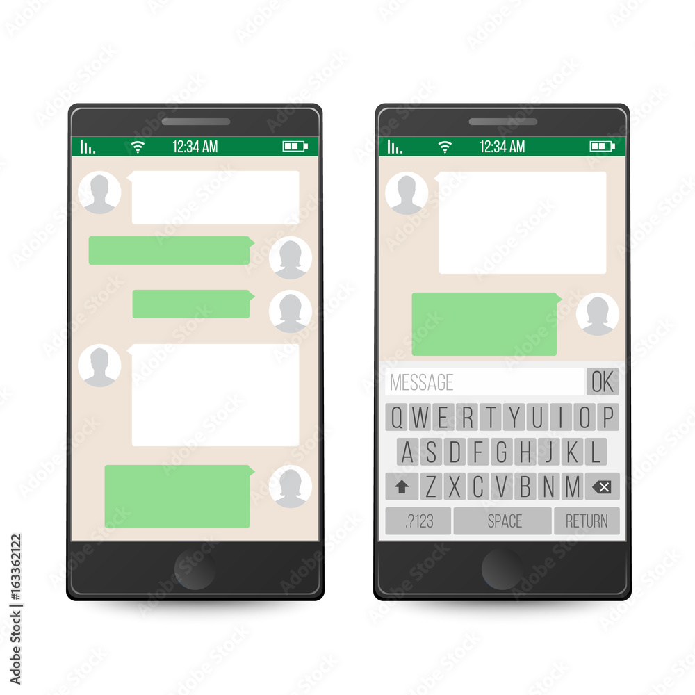 Smartphone. Social Network Concept. Vector. Messenger Window Design. Mobile App For Talking. Isolated Vector Illustration Smartphone. Social Network Concept. Vector. Messenger Window Design. Mobile App For Talking. Isolated Vector Illustration