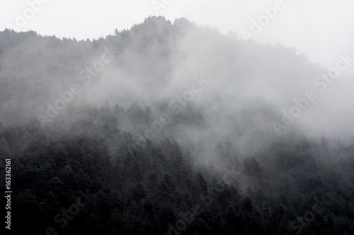 foggy landscape in andorra