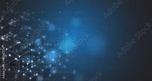 Neural network concept. Connected cells with links. High technology process. Abstract background