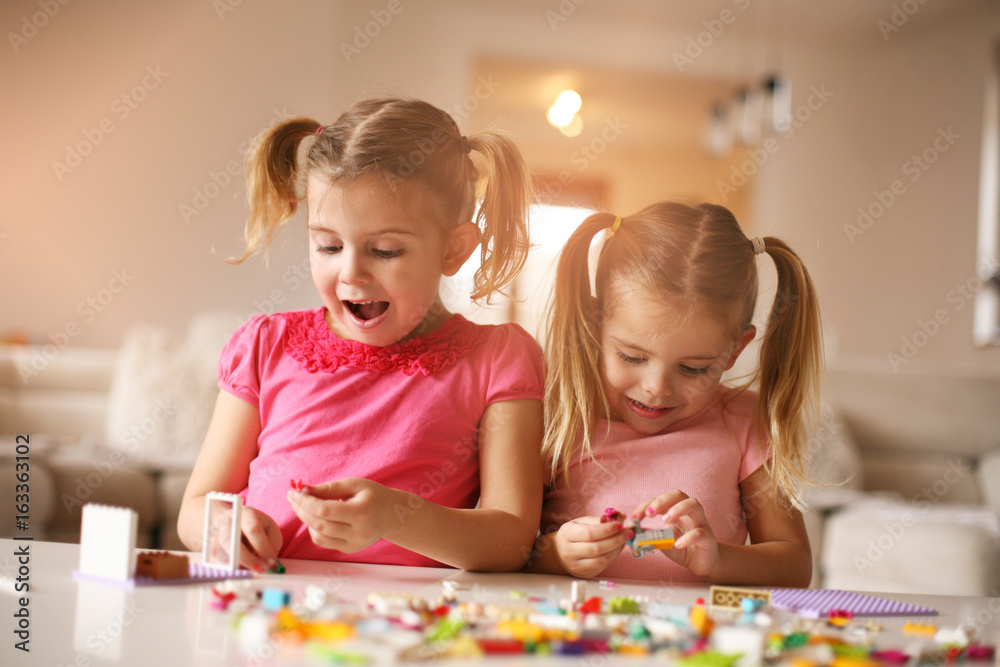 Girls playing at home. Girls playing at home.