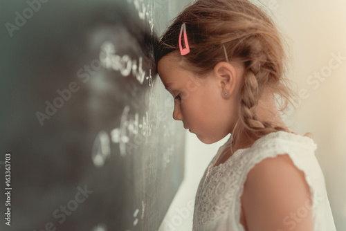 frustrated math school child photo